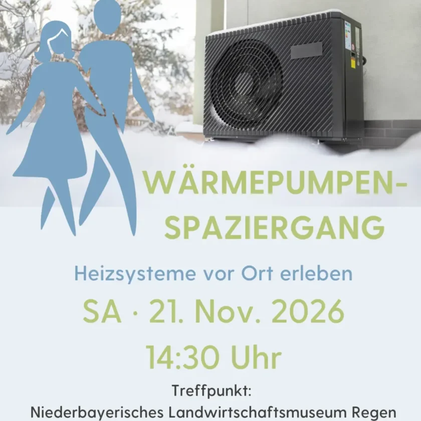 Wärmepumpenspaziergang in Regen