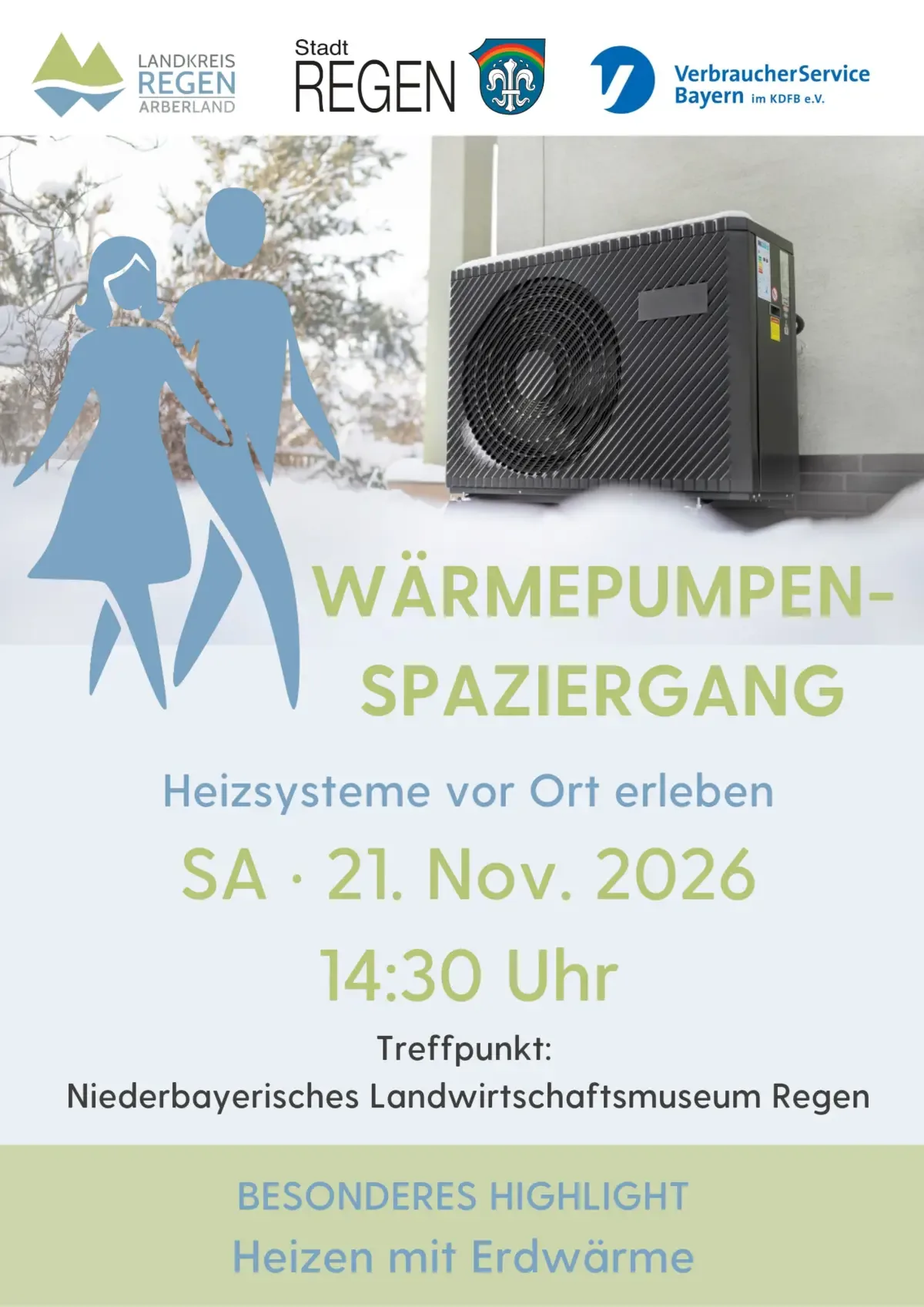 Wärmepumpenspaziergang in Regen