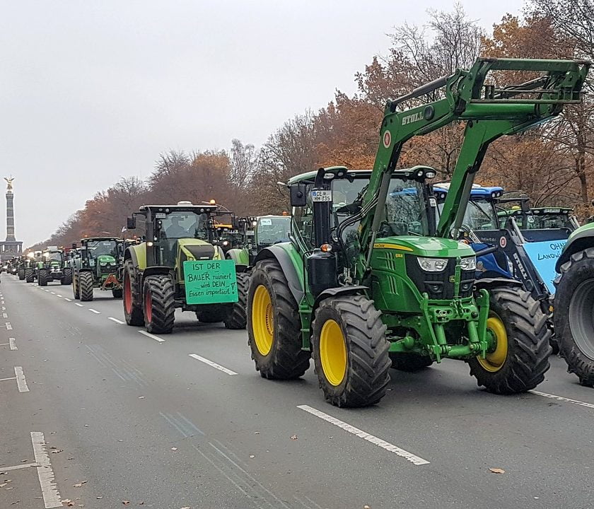 Angekündigte Versammlungen und Protestaktionen von Landwirten